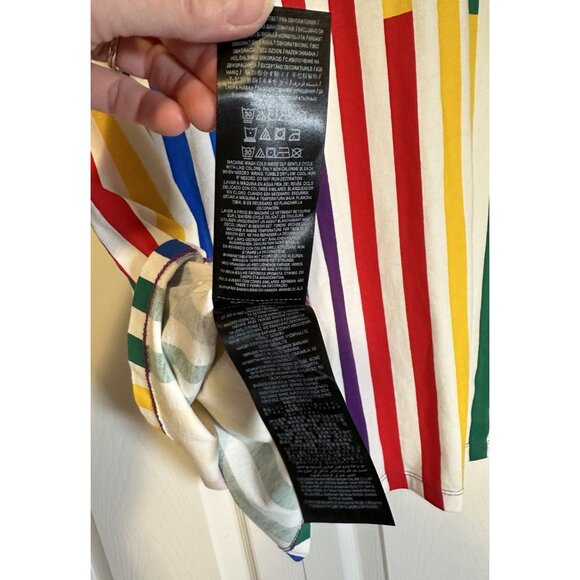 Guess J Balvin 2020 rainbow stripe white t shirt NEW NWT M Medium men  spell out - Picture 6 of 16